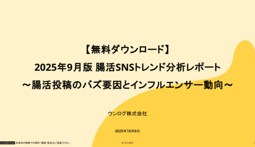 【無料ダウンロード】2025年9月版 腸活SNSトレンド分析レポート ～腸活投稿のバズ要因とインフルエンサー動向～