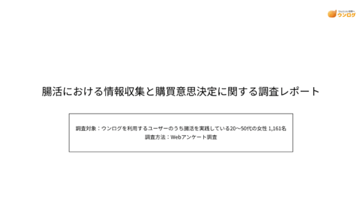 【無料ダウンロード】腸活における情報収集と購買意思決定に関する調査レポート
